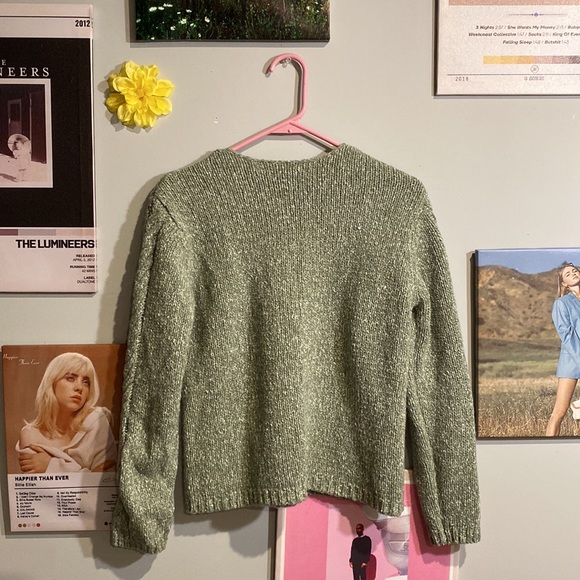 R&R | braided knit green sweater | size S :) - Picture 2 of 5